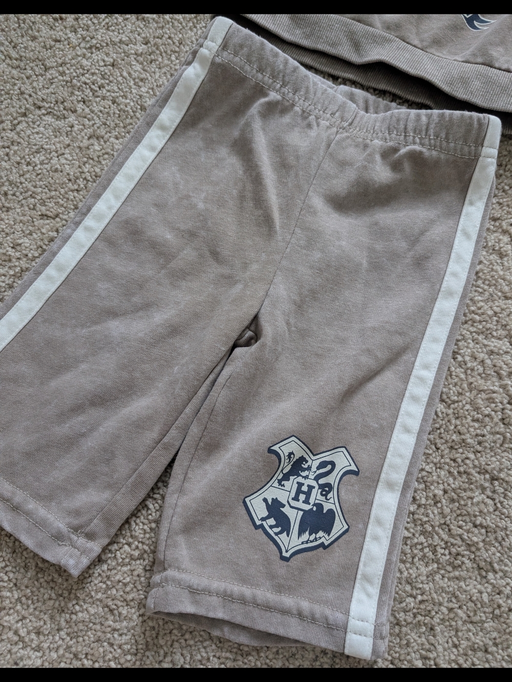 Warner Bros. Harry Potter Taupe Crewneck Top with Navy Crest - Picture 2 of 7